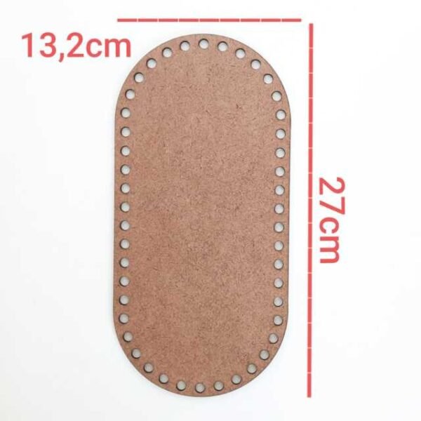 Base Crochê retangular 13,2x27cm
