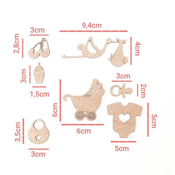 Kit Aplique bebê acessórios ref 126