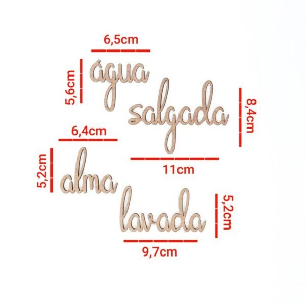Aplique frase água salgada alma lavada ref 2286