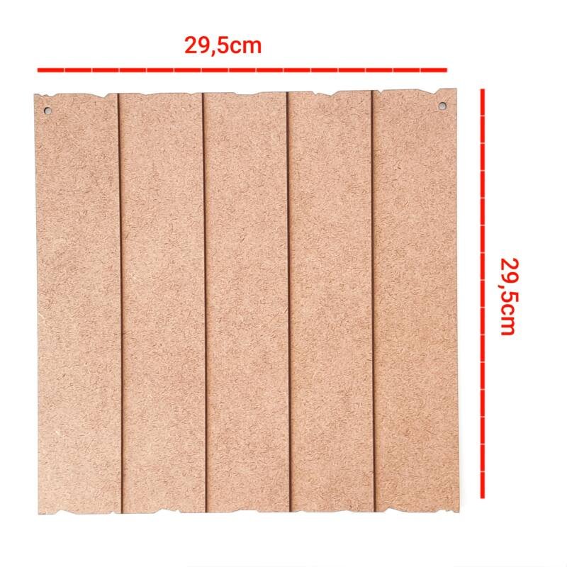 Placa quadrada estilo pallet c/ 2 furos ref 647