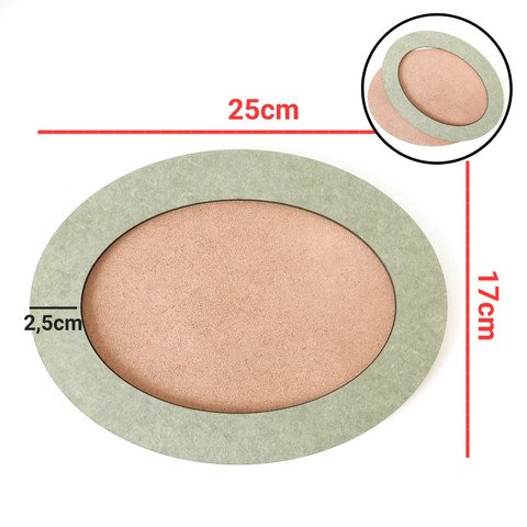 Placa oval com moldura ref 917