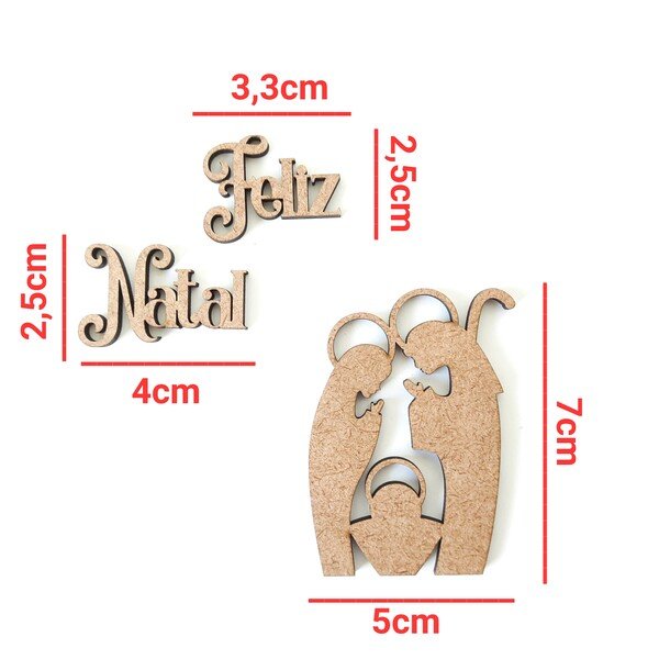 Aplique Feliz Natal + Sagrada Família ref 2394