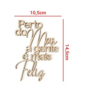 Aplique Perto do Mar a gente é mais Feliz ref 1546