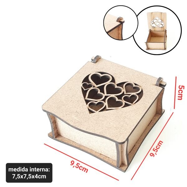 Caixa coração vazado ref 541