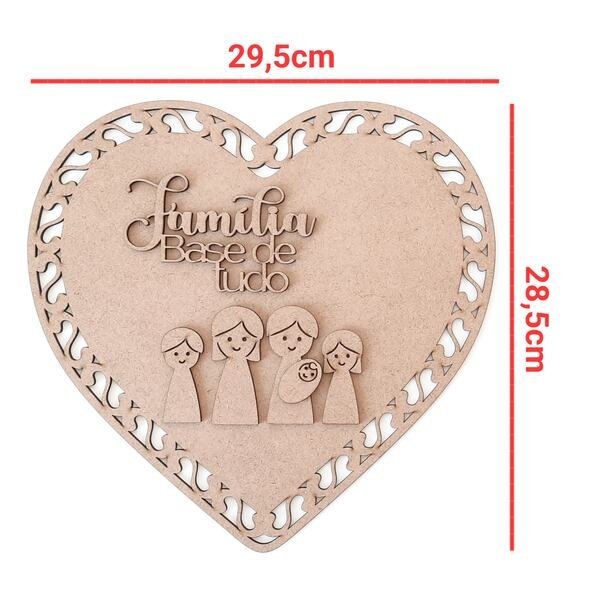 Combo placa coração + bonecos + família base de tudo ref 2098/1303/1019
