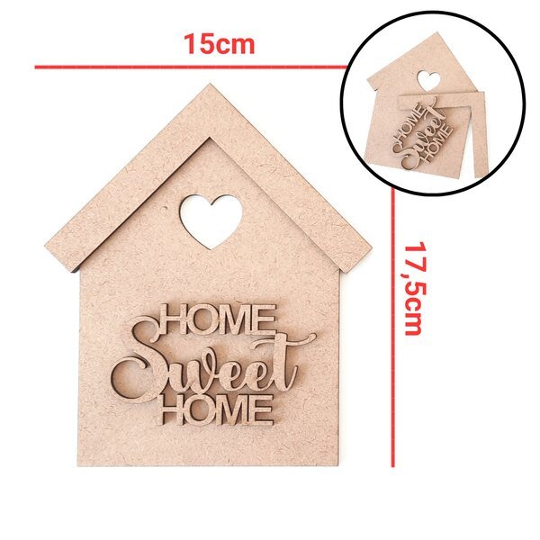 Aplique casinha + Home Sweet Home M ref 2086
