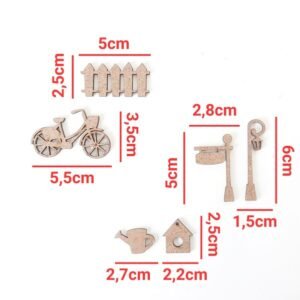 Aplique mini bicicleta e peças de jardim ref 135