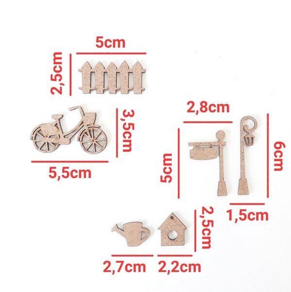 Aplique mini bicicleta e peças de jardim ref 135