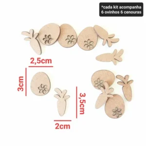 Kit Aplique 6x ovos cenouras ref 955