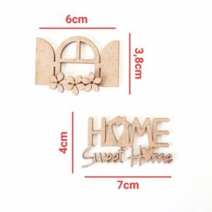 Aplique Home sweet home + janela ref 1452