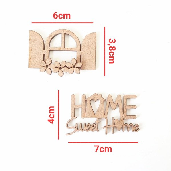 Aplique Home sweet home + janela ref 1452