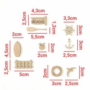 Kit Aplique miniaturas praia 1768