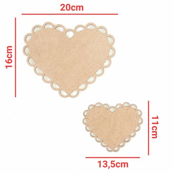 Kit 2x placas Coração Arabesco Ref 713/1946