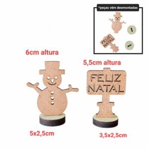 Kit boneco de neve + placa feliz natal ref 720