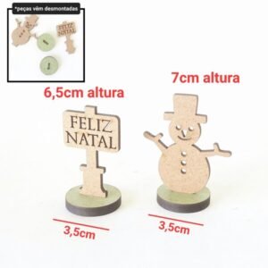 Kit boneco de neve + placa feliz natal ref 720