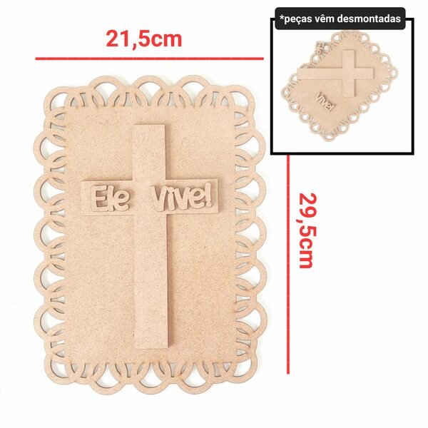 Kit placa Cruz + Ele vive ref 467/2043