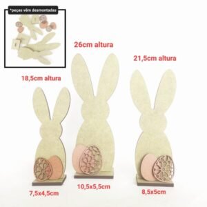 Kit Trio Coelhos c/ ovos ref 2308/2309/2310/2515