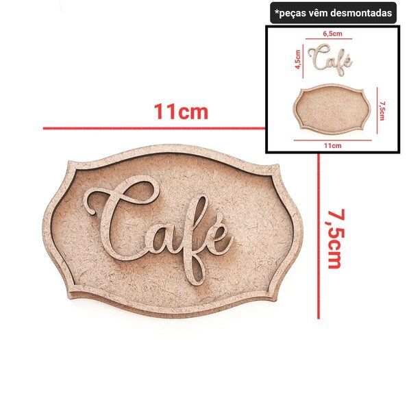 Aplique café + mini placa c/ moldura ref 475