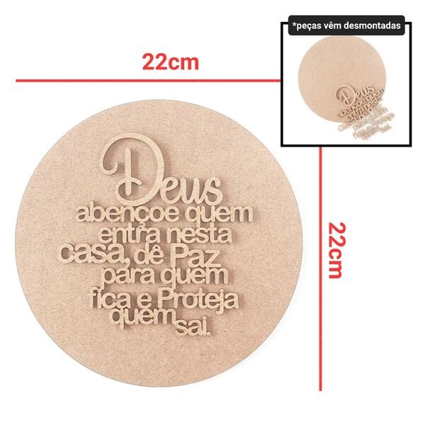 Kit placa redonda + frase ref 620/017