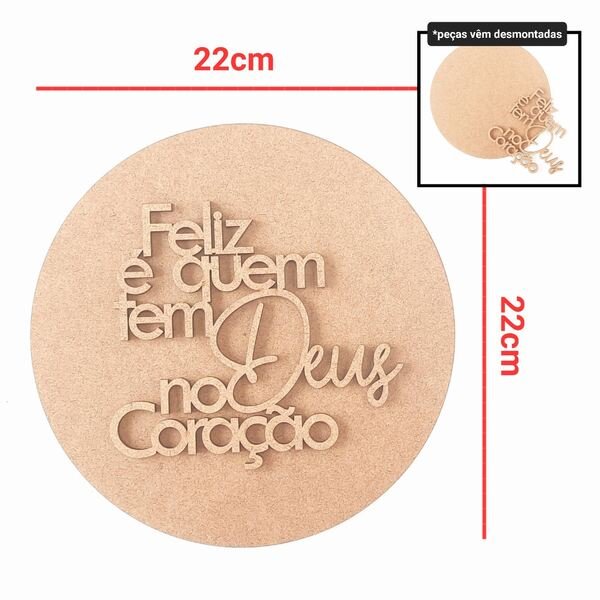 Kit placa redonda + frase ref 620/222