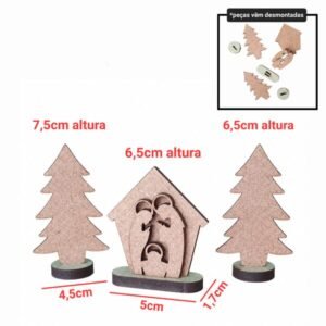 Kit mini Casinha + 2 pinheiros ref 2242