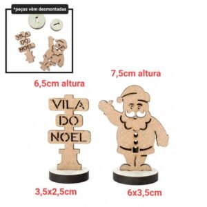 Kit Papai Noel + placa Vila do Noel ref 007